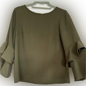 J Crew Tiered Bell-Sleeve Top